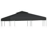 vidaXL Huvimajan vaihtokatto 310 g/m² Tummanharmaa 3 x 3 m