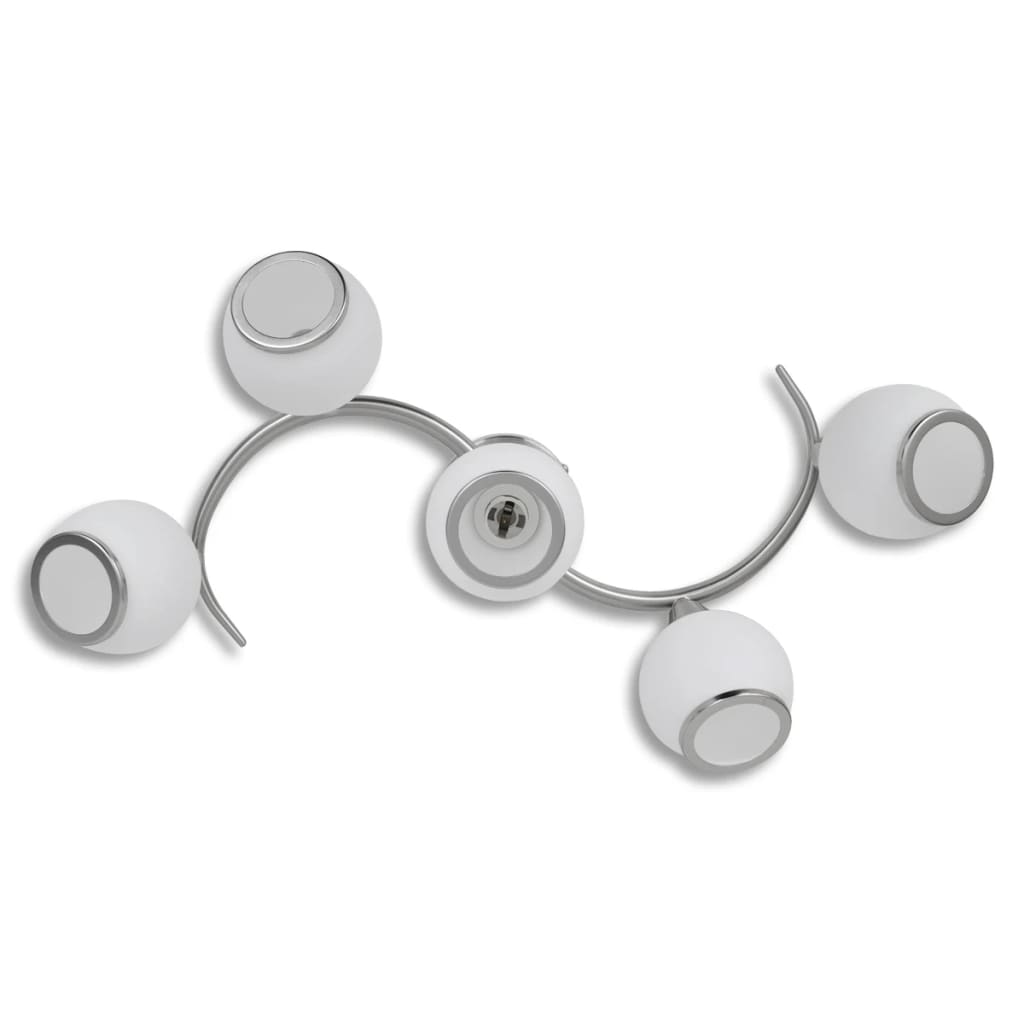 

vidaXL Plafondlamp met glazen kappen + golvende rail