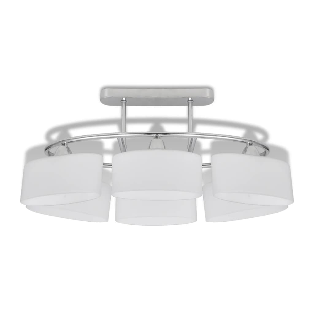 

vidaXL Plafondlamp met ellipsvormige glazen kappen 6xE14