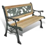 vidaXL Drewniana ławka dla dzieci z motywem zwierzęcym 80 x 24 cm