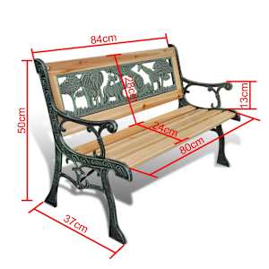 Dětská zahradní lavice 84 cm dřevěná - obrázek 5