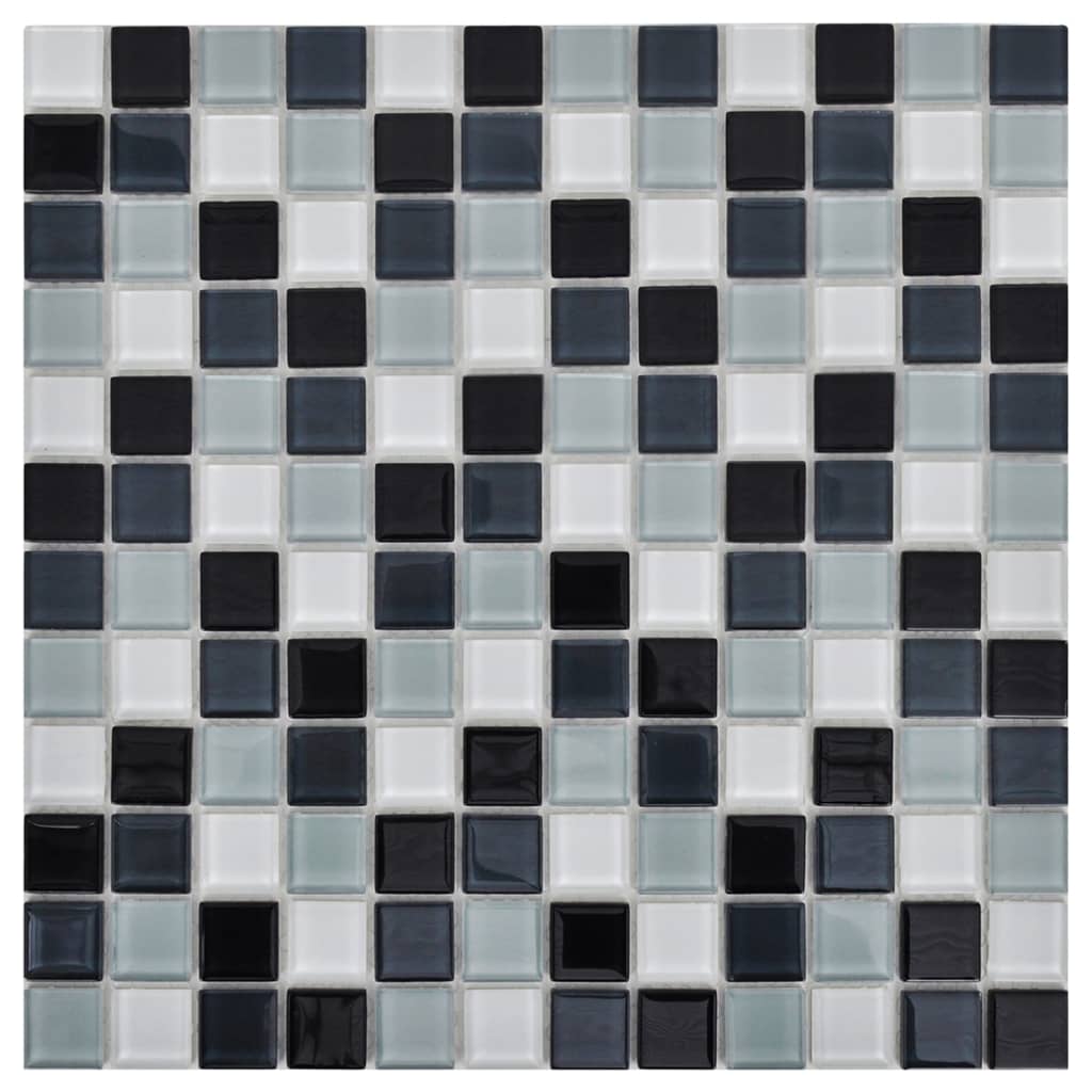 99140949 10x Glass Mosaik Fliesen Schwarz Weiss Grau 0 9 Qm