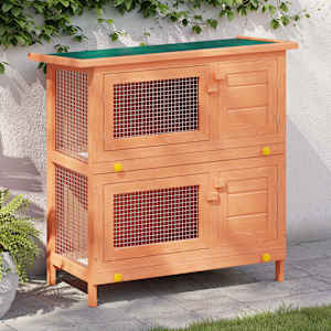 Zunanji zajčnik / hišica za male živali s 4 vrati iz lesa