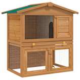 Outdoor Rabbit Hutch Small Animal House Pet Cage 3 Doors Wood