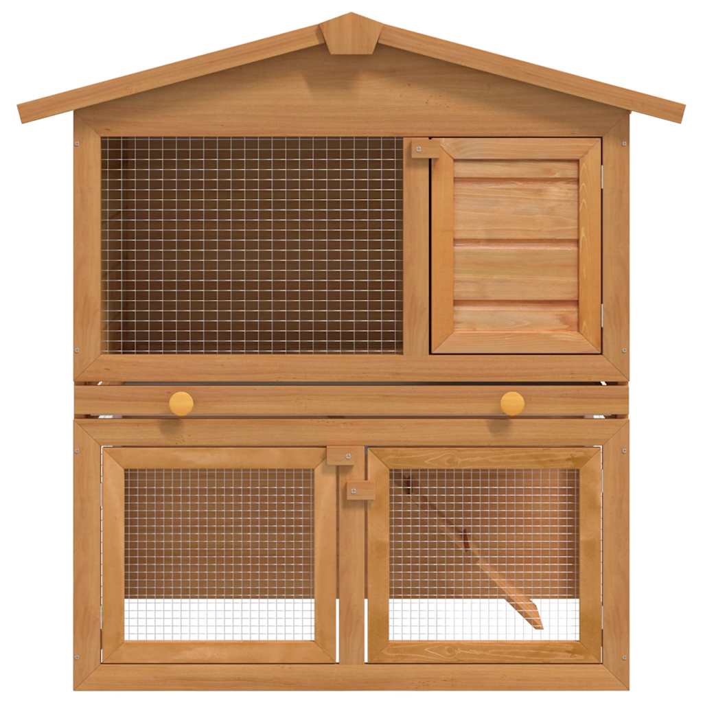 vidaXL Cușcă de exterior iepuri cușcă adăpost animale mici 3 uși lemn