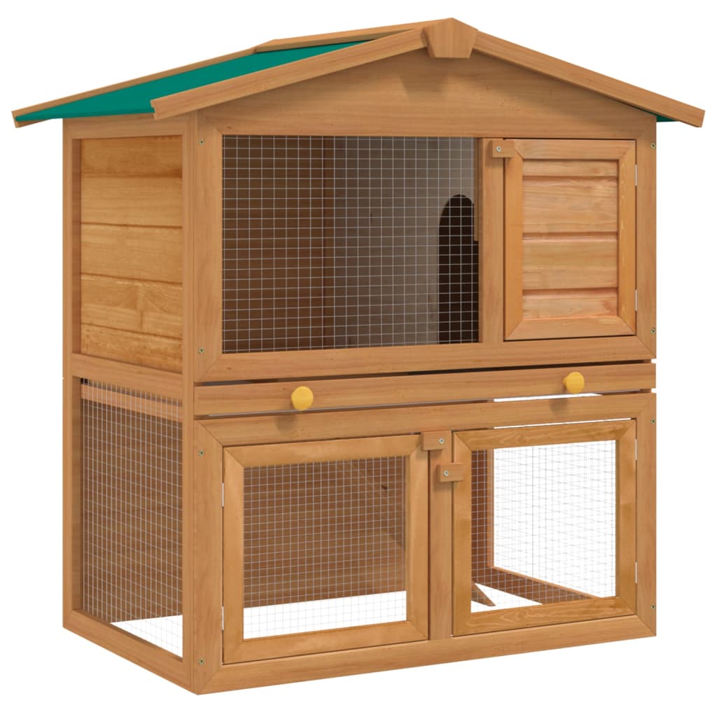 vidaXL Outdoor Rabbit Hutch Small Animal House Pet Cage 3 Doors Wood Run 8718475871880 | eBay