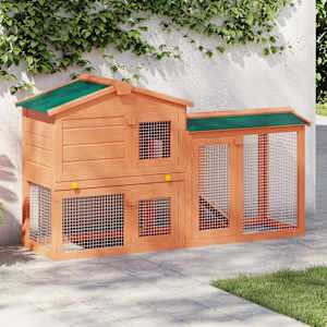 Zunanji velik zajčnik / hišica za male živali iz lesa