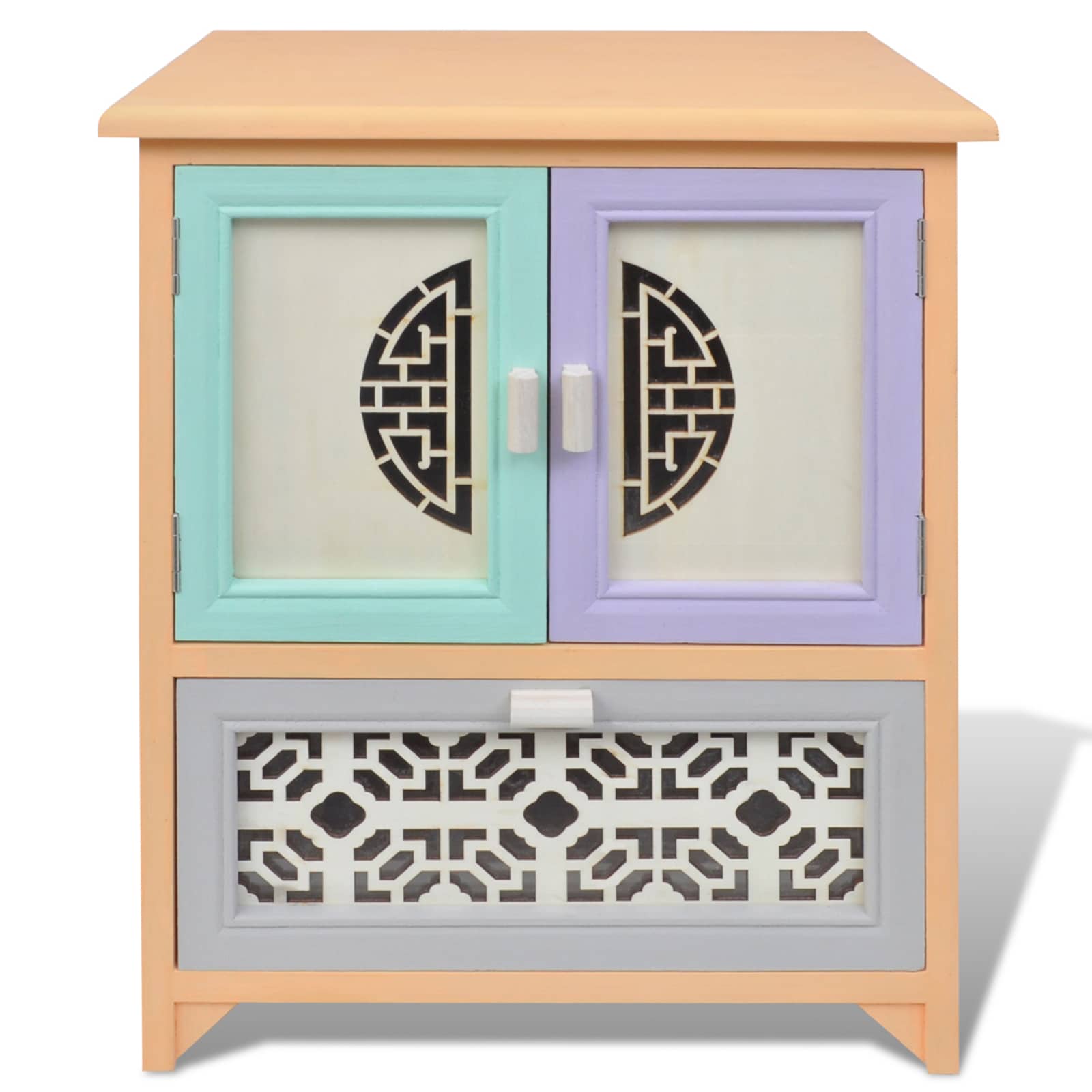 vidaXL Bijzetkast Multikleur 46 x 34 x 55.5 cm Paulowniahout