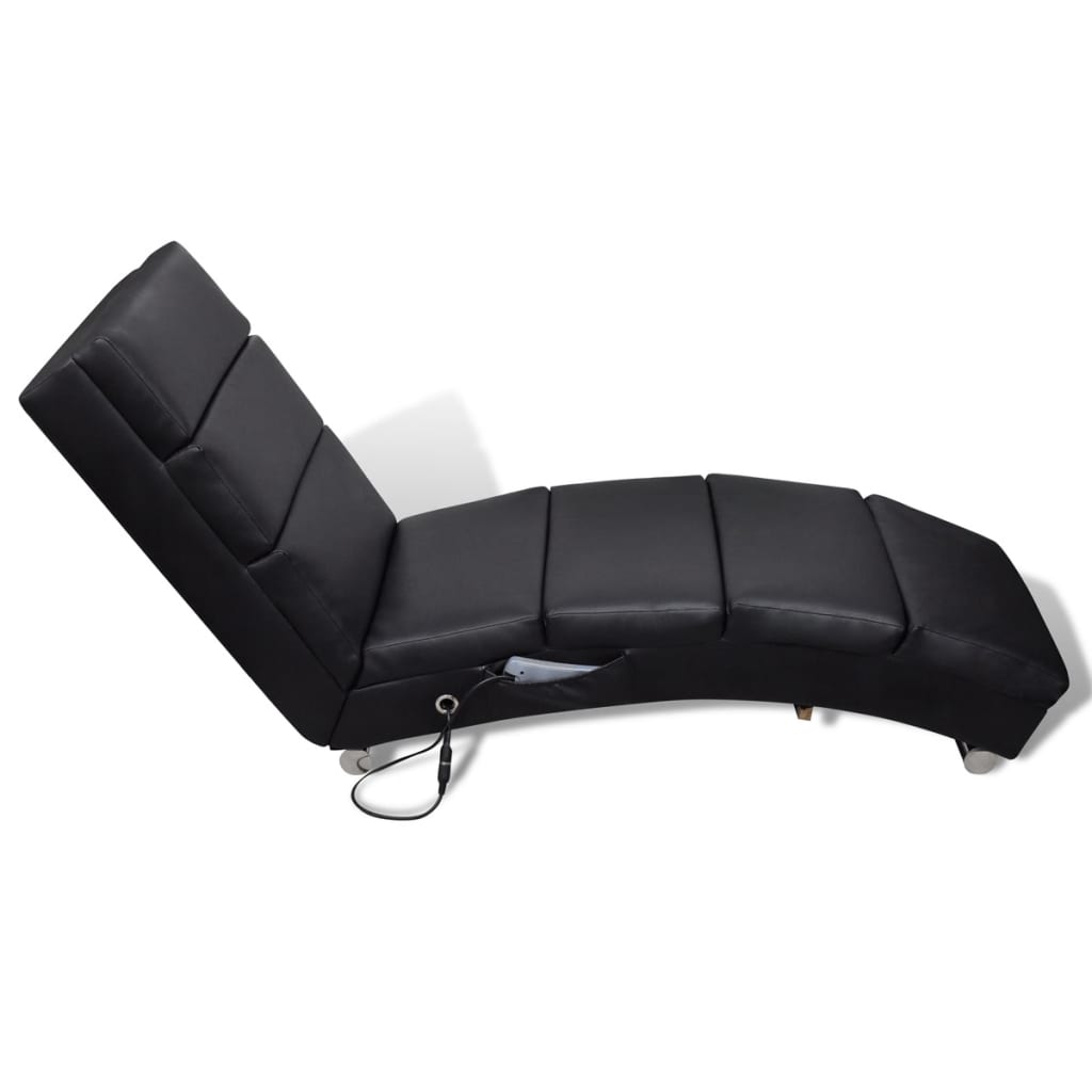 

vidaXL Massagelounger kunstleer zwart