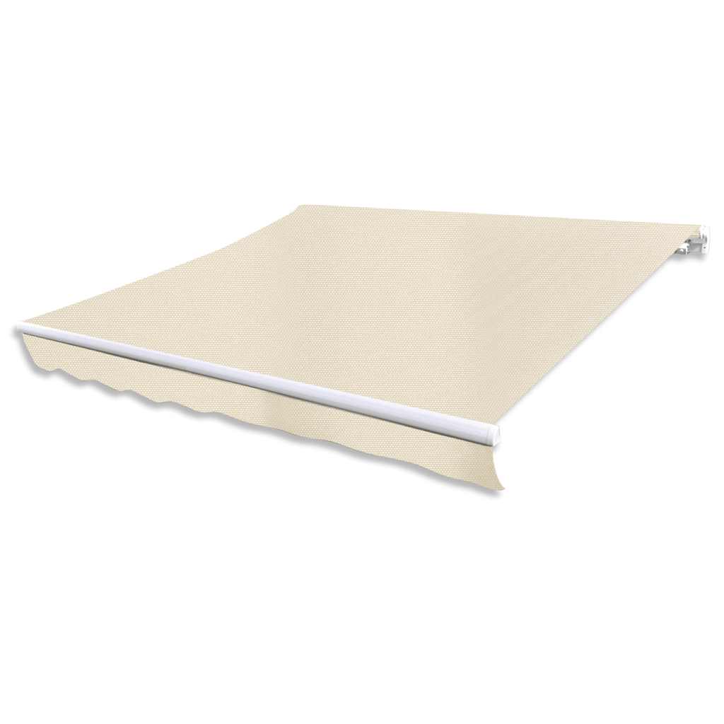 Cream canvas awning top sunshade, 4 x 3 m, front view on a white background.