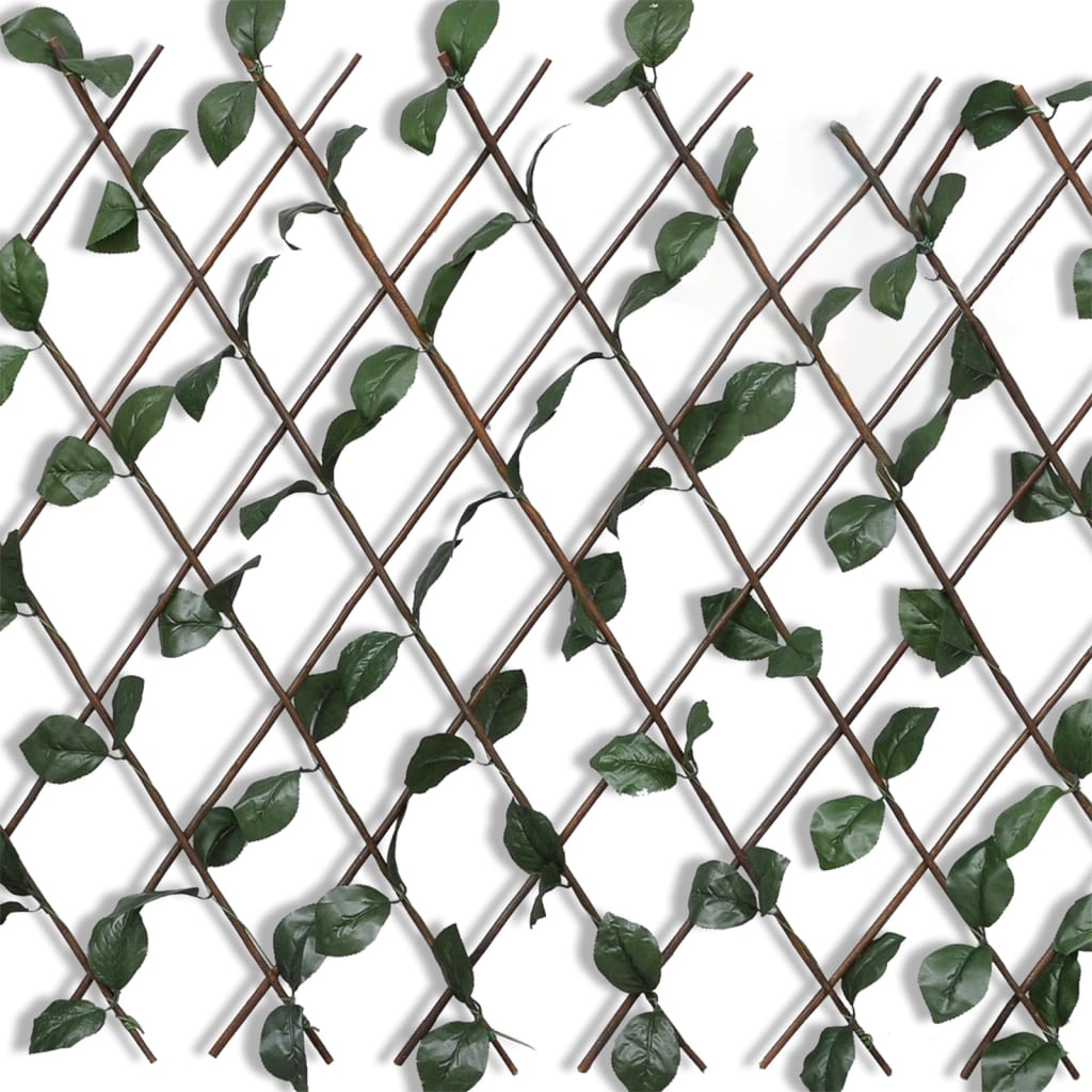 Gard cu zăbrele, frunze artificiale, 5 buc.,180 x 90 cm, salcie