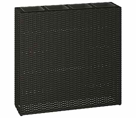 Vaso In Polyrattan Basso 32x32x33 Cm | Fioriera Effetto Rattan Con 32 Litri | Resistente UV Per Esterno E Interno | Colore Marrone