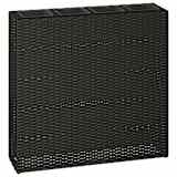 Garden Rectangle Rattan Planter Set Black