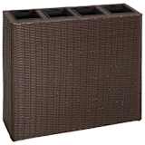 Garden Rectangle Rattan Planter Set Brown