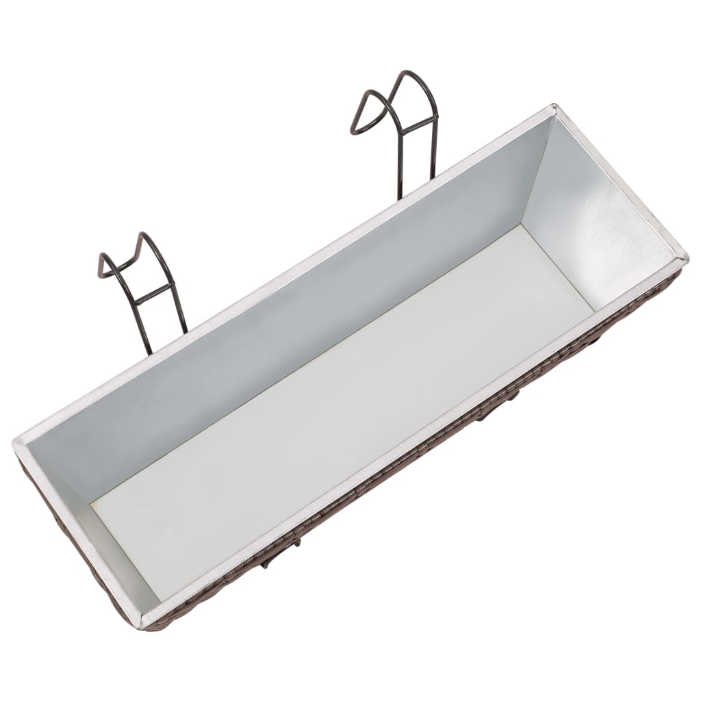 Fioriera Trapezoidale In Rattan 2 Pz 50 Cm Per Balcone Marrone VidaXL 16 width=274