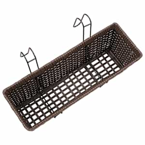 Balkonové závěsné ratanové truhlíky sada 2 ks, 50 cm, hnědé - obrázek 6