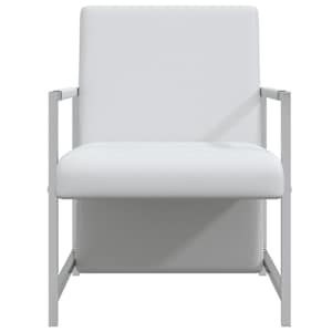 vidaXL アームチェア クローム脚付き ホワイト 合成皮革製