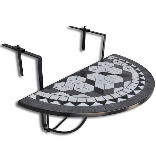 vidaXL rippuv r&otilde;dulaud, must ja valge, mosaiik