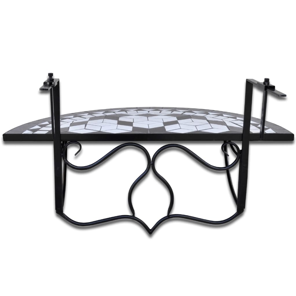 Hanging Balcony Table Black And White Mosaic VidaXL 16 width=274