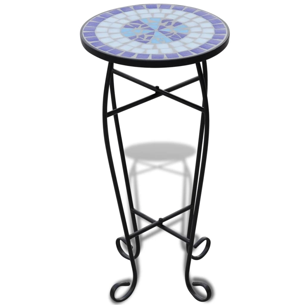 

vidaXL Mosaic Side Table Plant Table Blue White