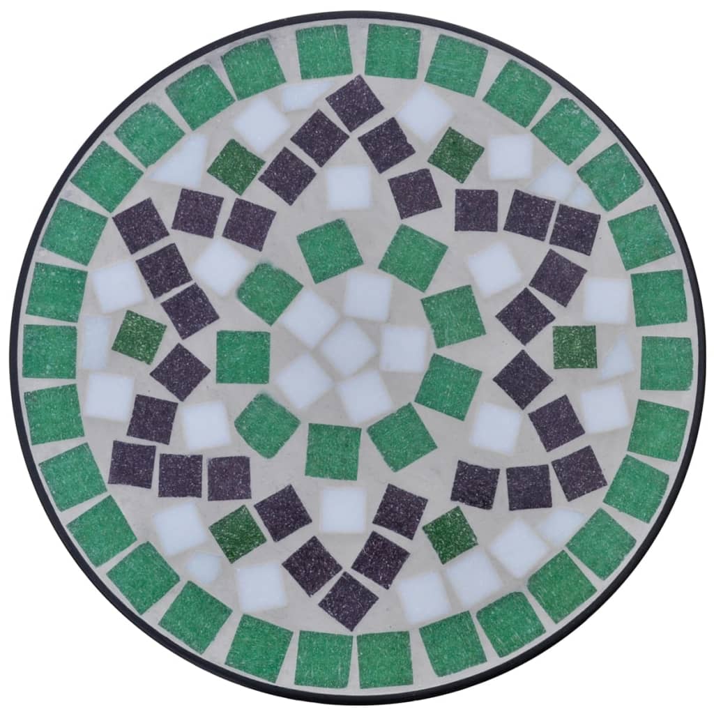 

vidaXL Mozaïek bijzettafel rond groen wit