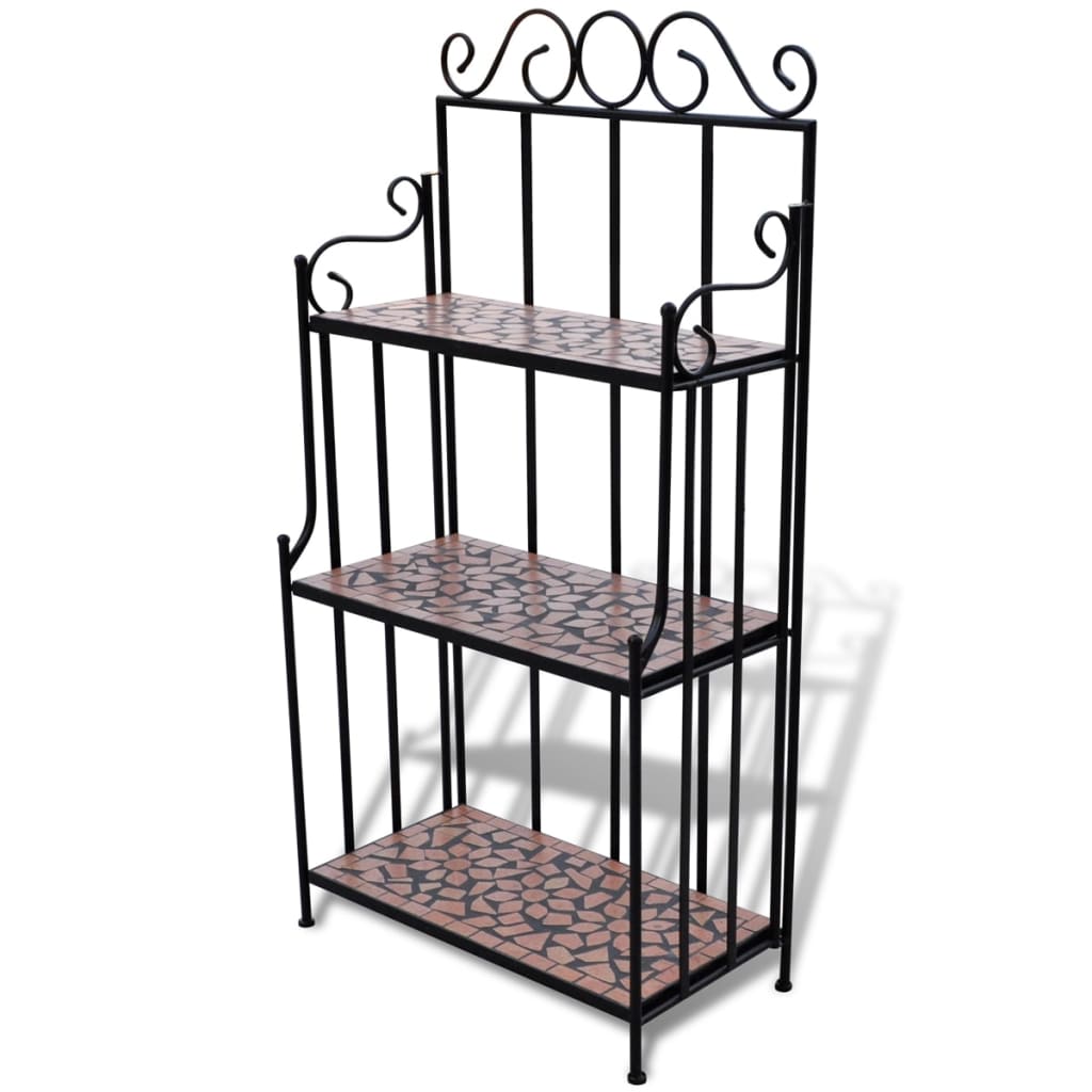 Plant Stand Plant Display Terracotta Colour Mosaic Pattern