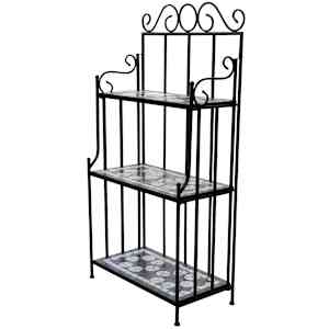 Stojalo za rože črno bel mozaik