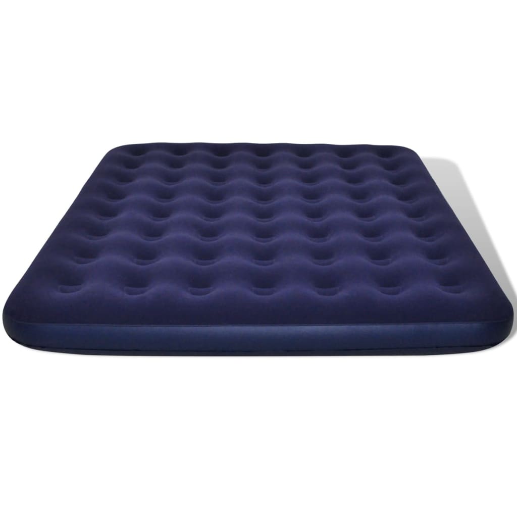 

vidaXL Luchtbed Gevlokt Blauw 203 x 183 x 22 cm