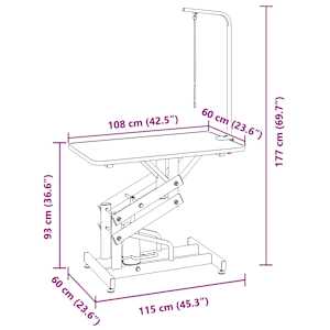 Hydraulický stůl na úpravu psů a koček, nastavitelný - obrázek 12