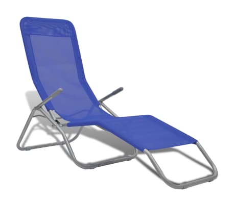 vidaXL Sun Loungers 2 pcs Steel Frame and Textilene Blue