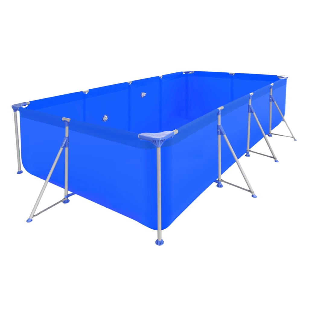 Above Ground Swimming Pool Steel Rectangular 394 x 207 x 80 cm