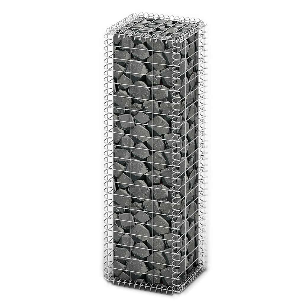 vidaXL Panier de gabion avec couvercle Fil galvanisé 100 x 30 x 30 cm 