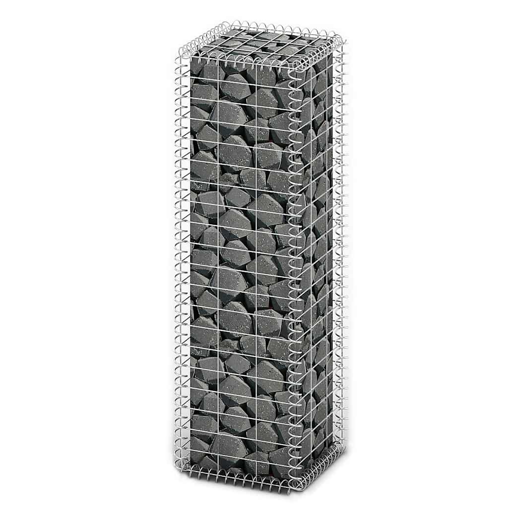 

vidaXL Gabion Basket with Lids Galvanized Wire 39.4"x11.8"x11.8"