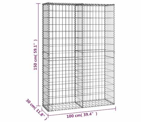 Steinkorb Gabione 100x50x30 Cm – Verzinkter Drahtkorb Mit Deckeln Für Garten & Sichtschutz