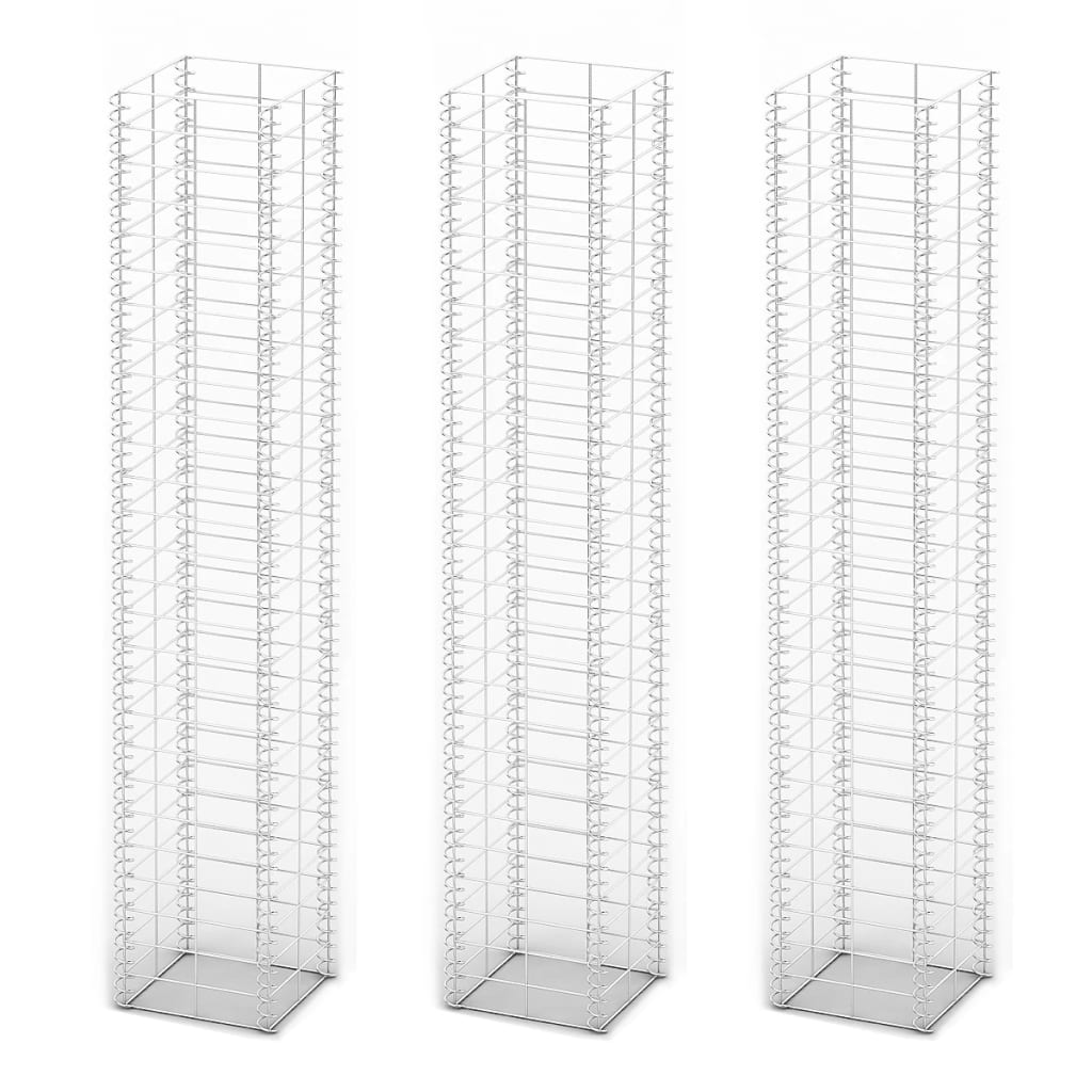 

vidaXL 3-delige Schanskorfset 25x25x150 cm gegalvaniseerd draad