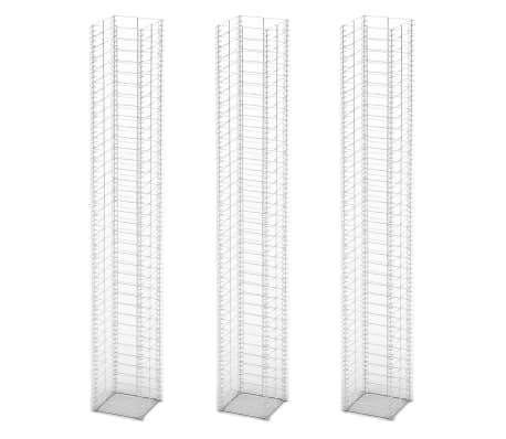 vidaXL Cestas de muro de gaviones alambre galvanizado 25x25x197cm 3 ud