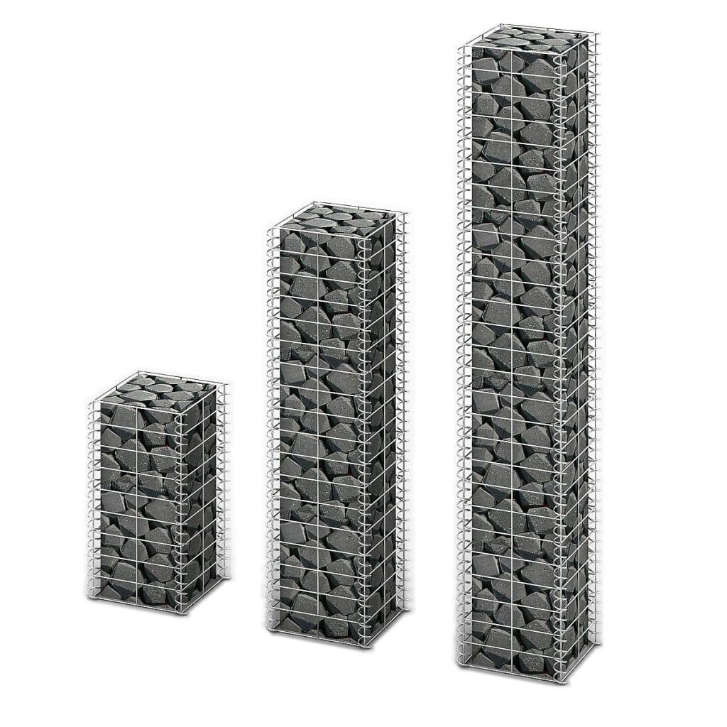 

vidaXL 3 Piece Gabion Set Galvanized Wire