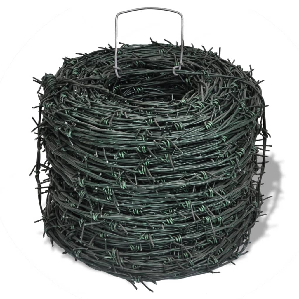 

vidaXL Prikkeldraad rol 100m (Groen)