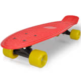 Retro skateboard s červenou doskou a žltými kolieskami 6,1"