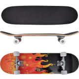 vidaXL Oval Shape Skateboard 9 Ply Maple Fire Design 8"