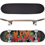 vidaXL Oval Shape Skateboard 9 Ply Maple Graffiti Design 8"