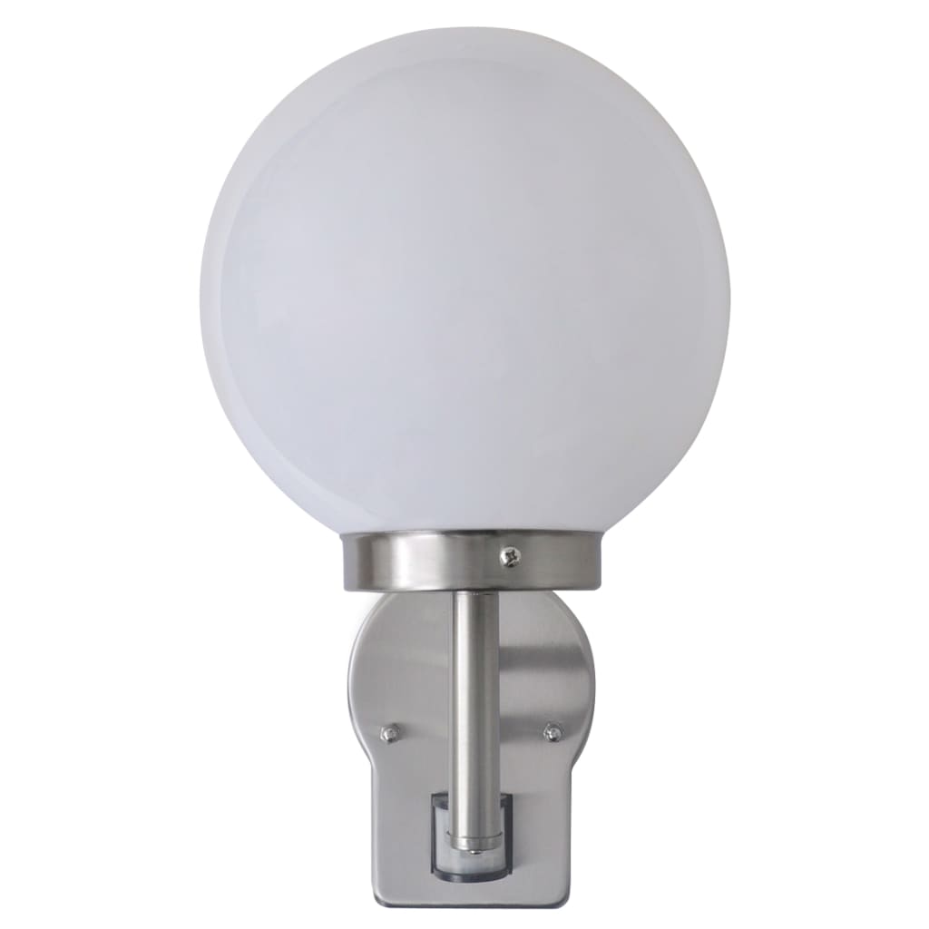 vidaXL Lampe murale avec capteur Acier inoxydable Forme de boule