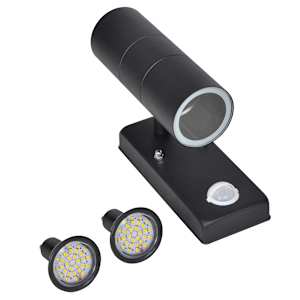 vidaXL Roostevabast terasest LED-seinalamp anduriga must