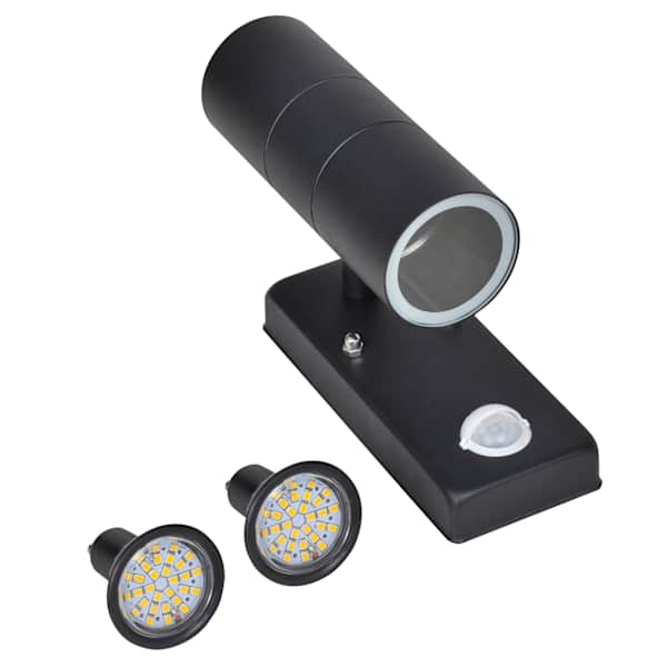 Roostevabast terasest LED-seinalamp anduriga must