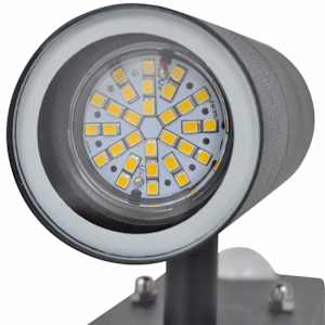LED nástěnné svítidlo nerezová ocel tvar válce černé se senzorem - obrázek 5