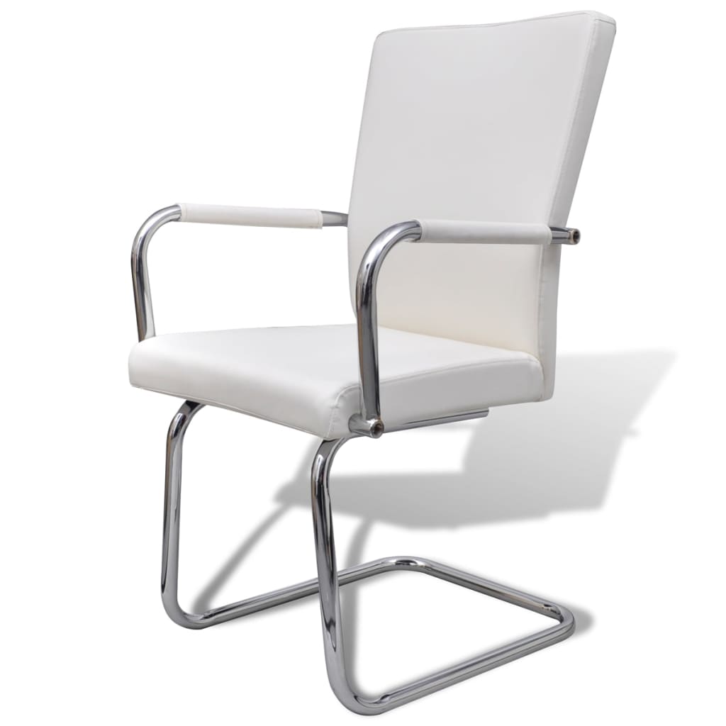 

vidaXL Eetkamerstoelen 6 st kunstleer wit