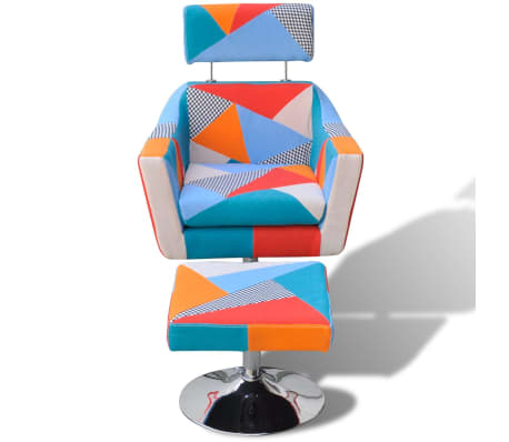 vidaXL Fauteuil TV avec design de patchwork Tissu vidaXL Fauteuil TV avec design de patchwork Tissu