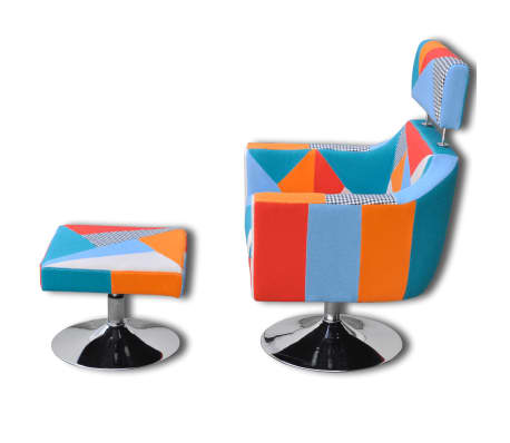 vidaXL Fauteuil TV avec design de patchwork Tissu vidaXL Fauteuil TV avec design de patchwork Tissu