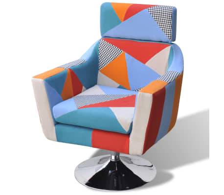 vidaXL Fauteuil TV avec design de patchwork Tissu vidaXL Fauteuil TV avec design de patchwork Tissu