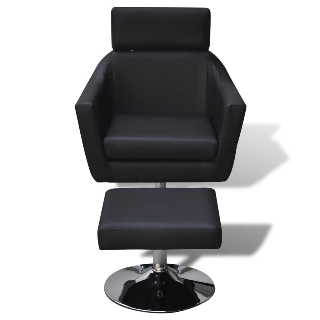 vidaXL Fauteuil TV Noir Similicuir